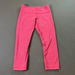 Lululemon Align High Rise Crop Leggings Hot Pink Marled Size 6 Activewear